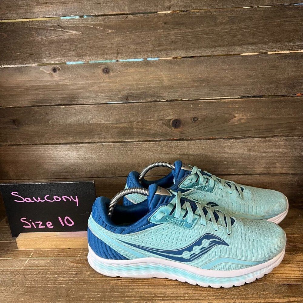 Womens Saucony Kinvara 11 Blue Athletic Running Shoes Sneakers Size 10 M GUC